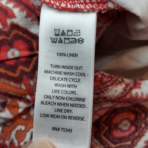 Rachel Zoe Multicolor Boho Linen Crop High Rise Pull On Pants Size S - Picture 11 of 11